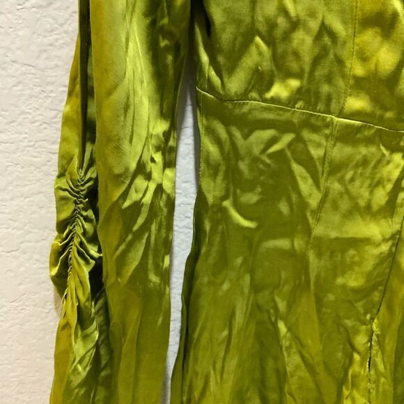 Rays For Days mini dress Green Satin 100% viscose Size S - Picture 7 of 10